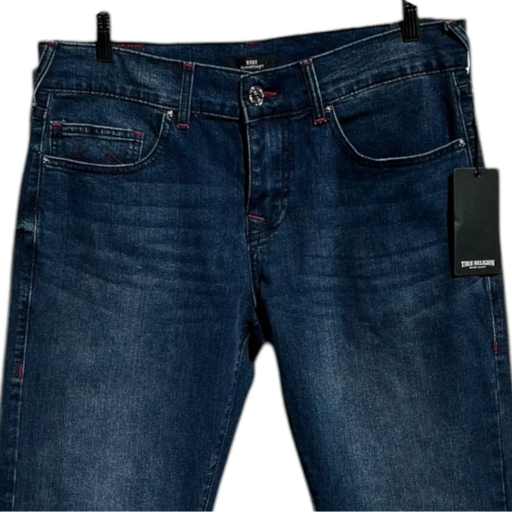🌻NEW w/tag True Religion Ricky Red Single Needle Straight Jean Size 32x34 $159